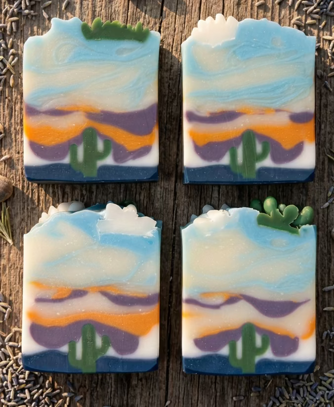 Painted Desert Arizona Themed Tallow Soap with Essential Oils