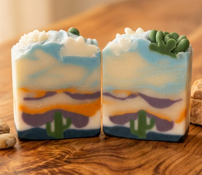 Painted Desert Arizona Themed Tallow Soap with Essential Oils
