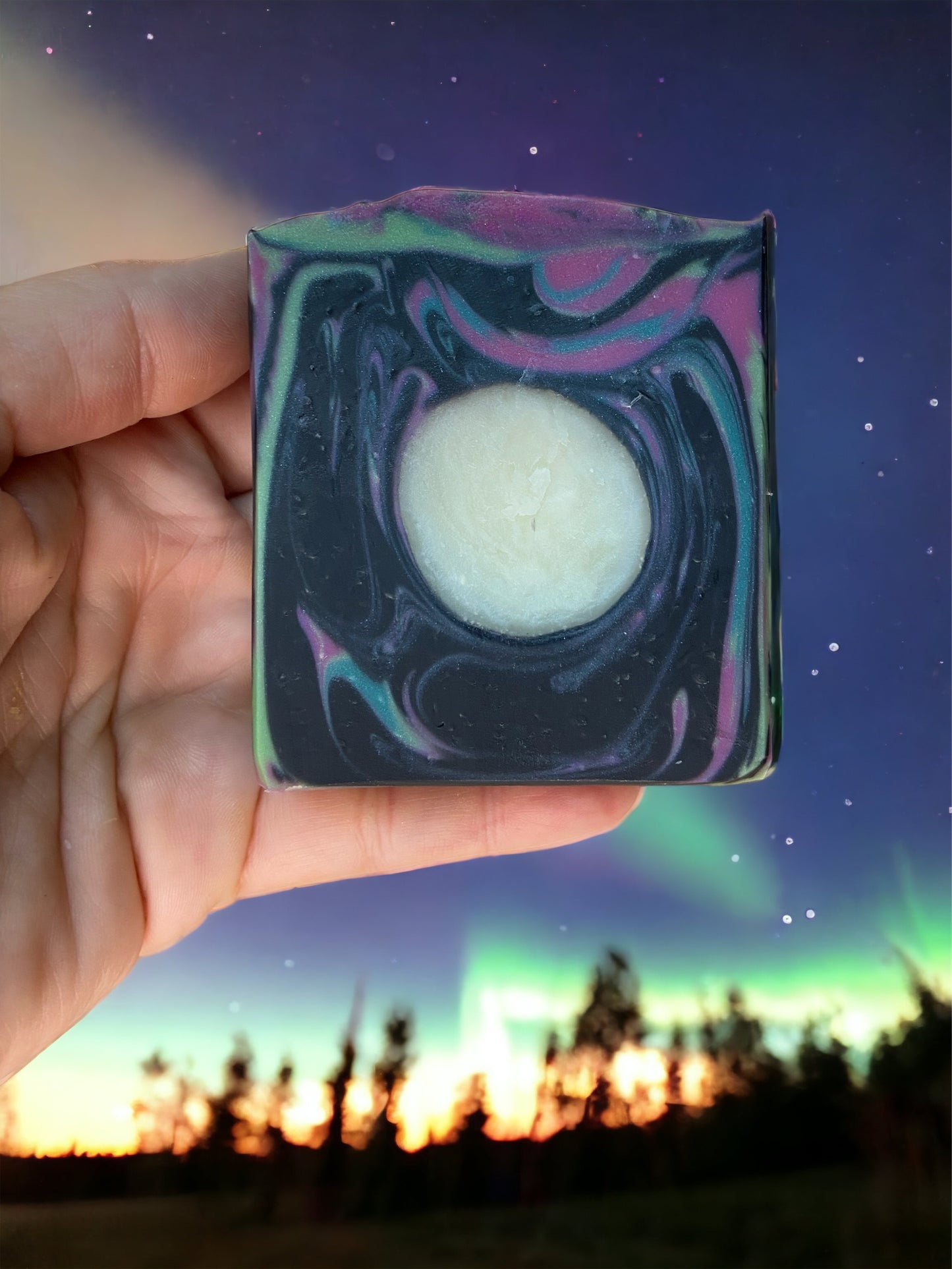 Aurora Borealis (Northern Lights) Handmade Soap with Activated Charcoal